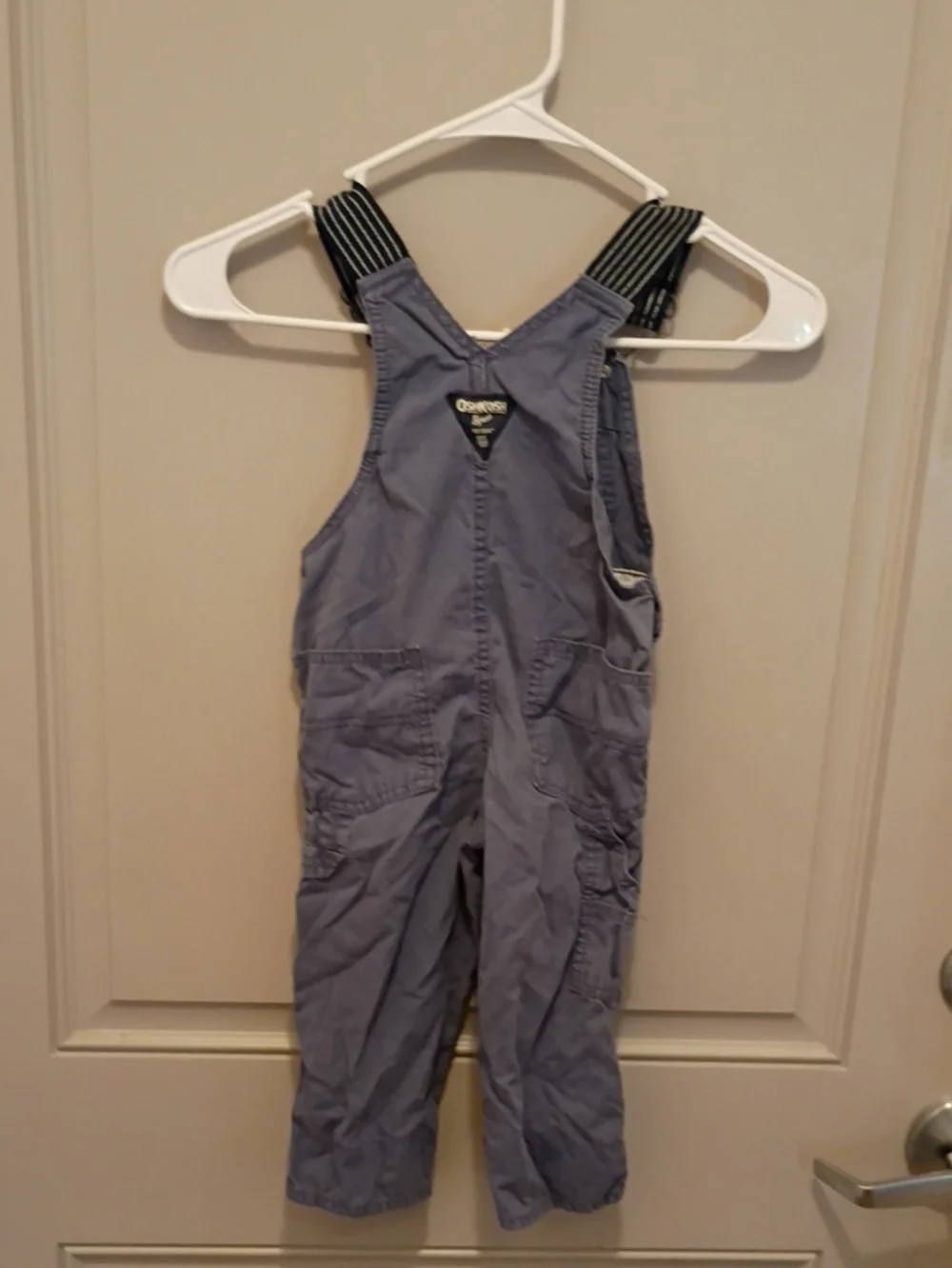 OshKosh B'gosh Light Blue Striped-Strap Overalls